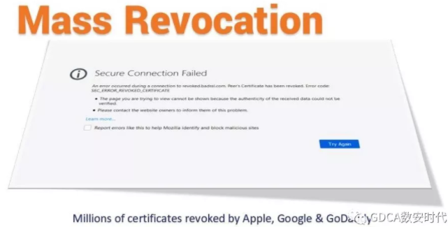 Apple，Google和GoDaddy撤销了数百万份证书
